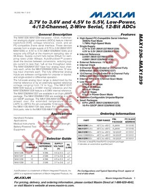 MAX1237EUA+T datasheet  